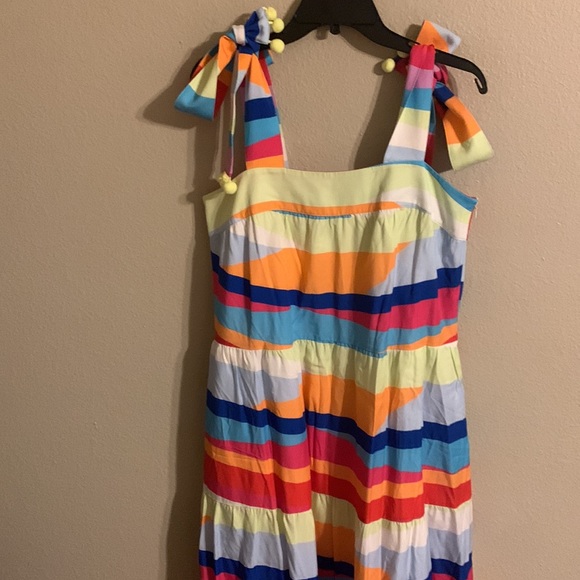 NWT Crosby by Mollie Burch Winnie dress rainbow stripe M - Picture 2 of 6